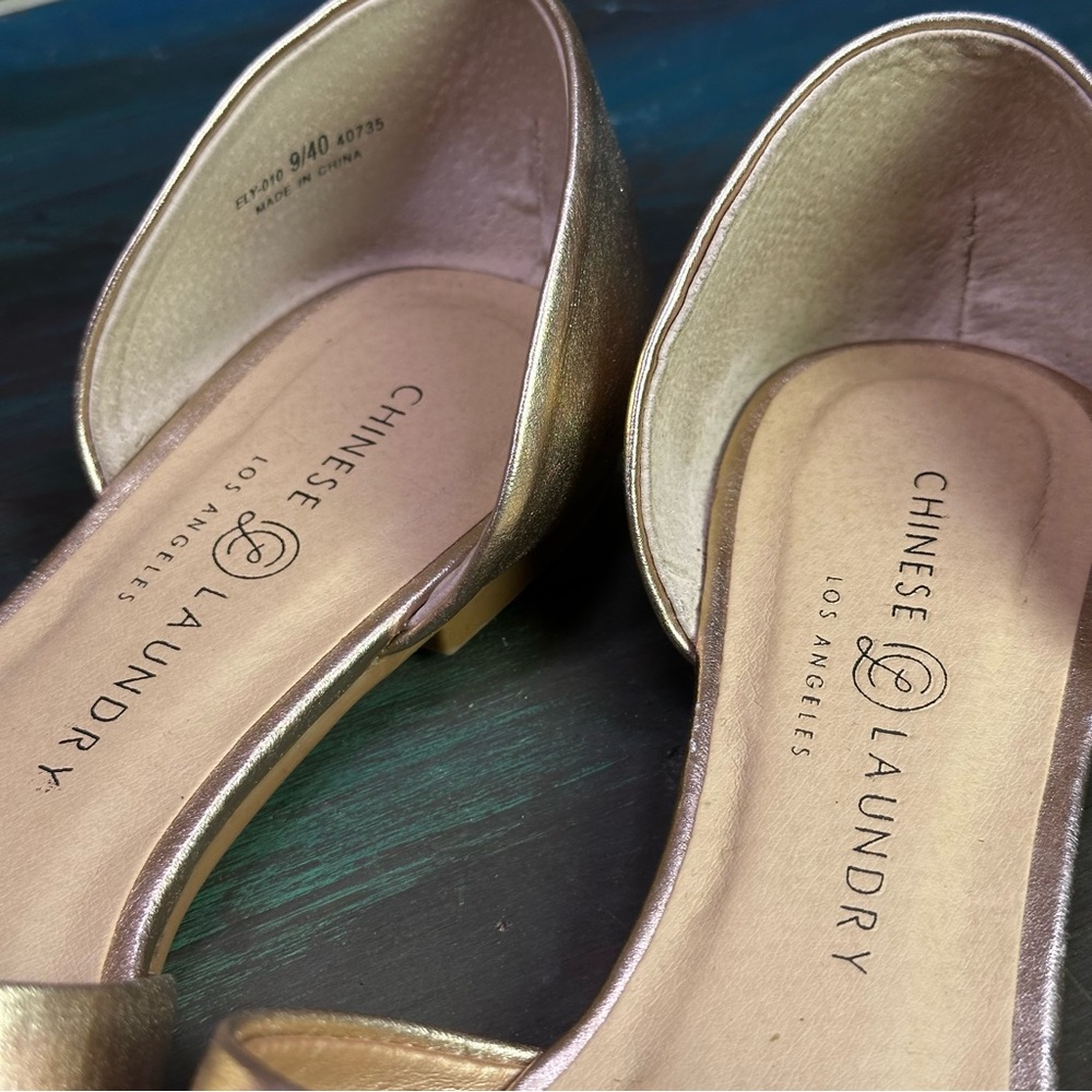 Chinese Laundry‎  rose  gold pointed toe slip on ballet flats shoes size 9 - Picture 9 of 10